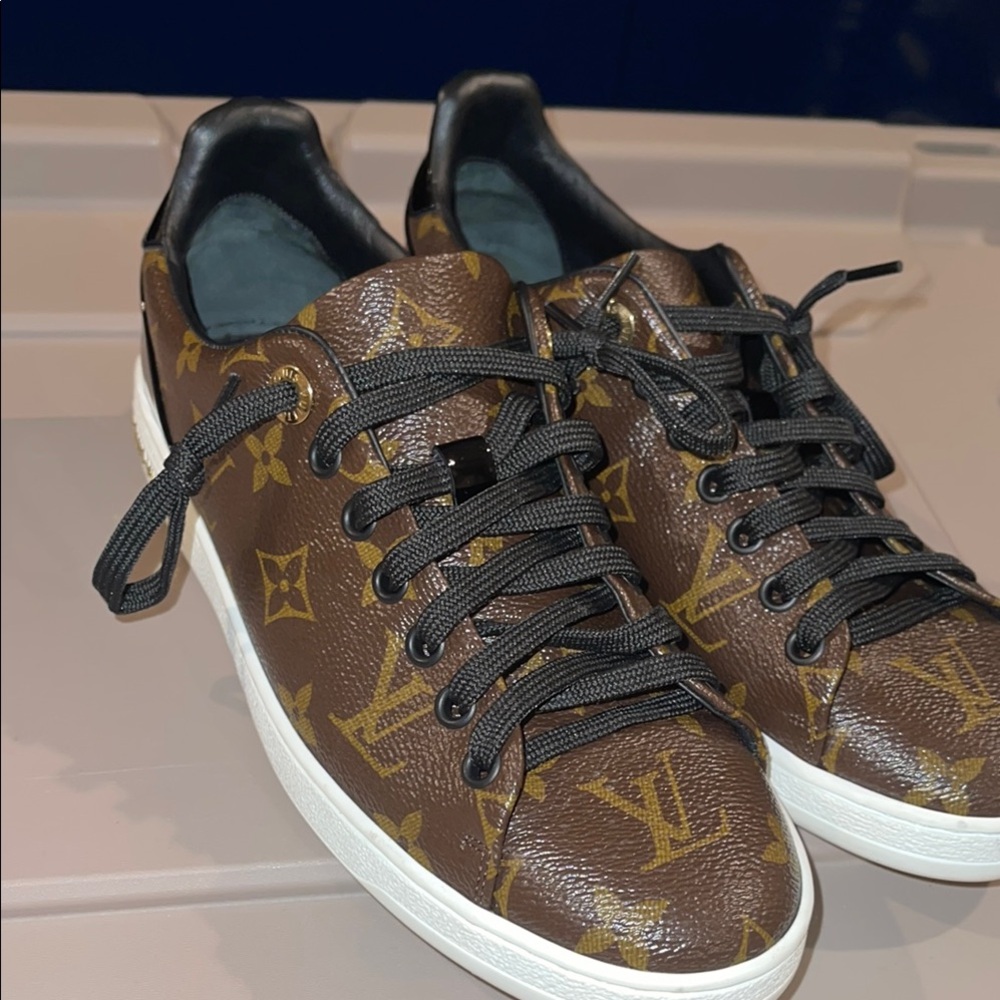 Louis Vuitton Brown and Gold Monogram Sneakers